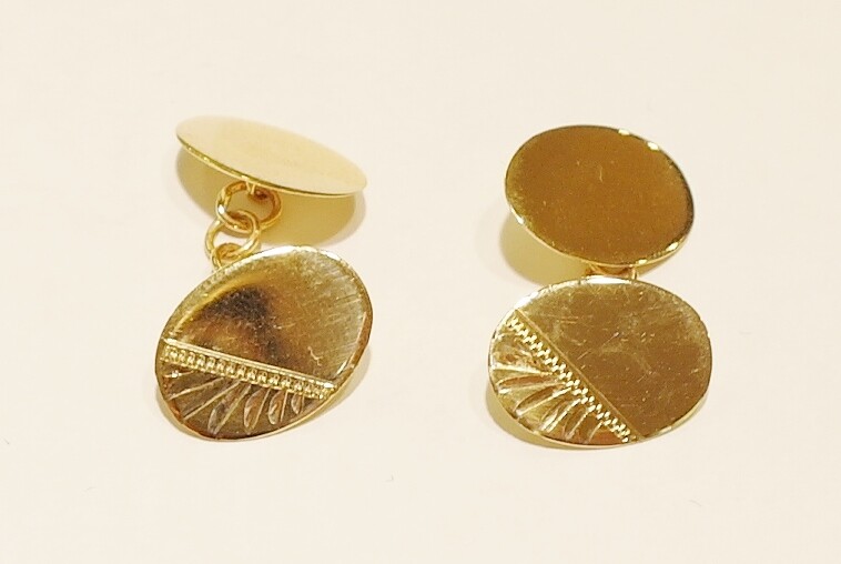 9ct yellow gold cufflinks