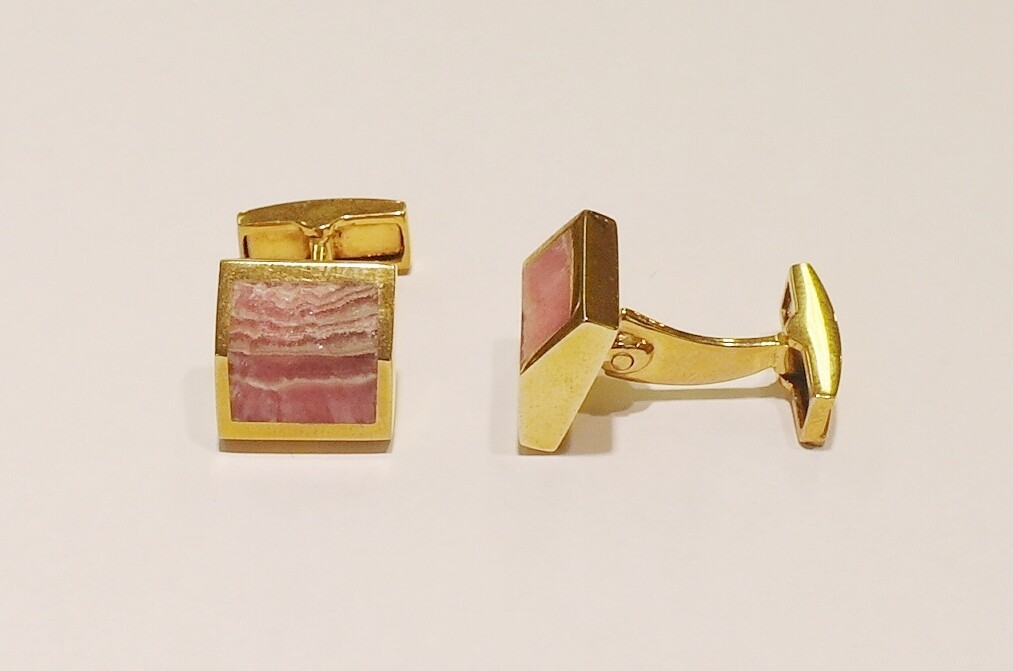 9ct rhodochrosite cufflinks