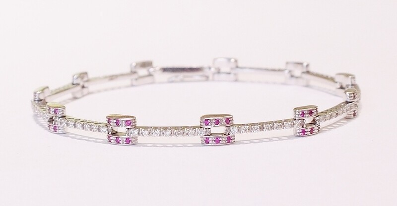 18ct white gold ruby and diamond bracelet