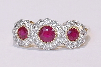 18ct ruby and diamond ring