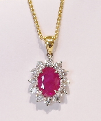 18ct ruby and diamond pendant