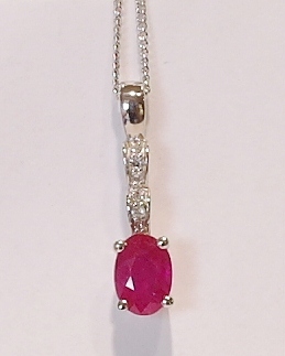 9ct ruby and diamond pendant