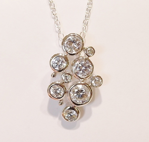 Sterling silver cubic zirconia pendant