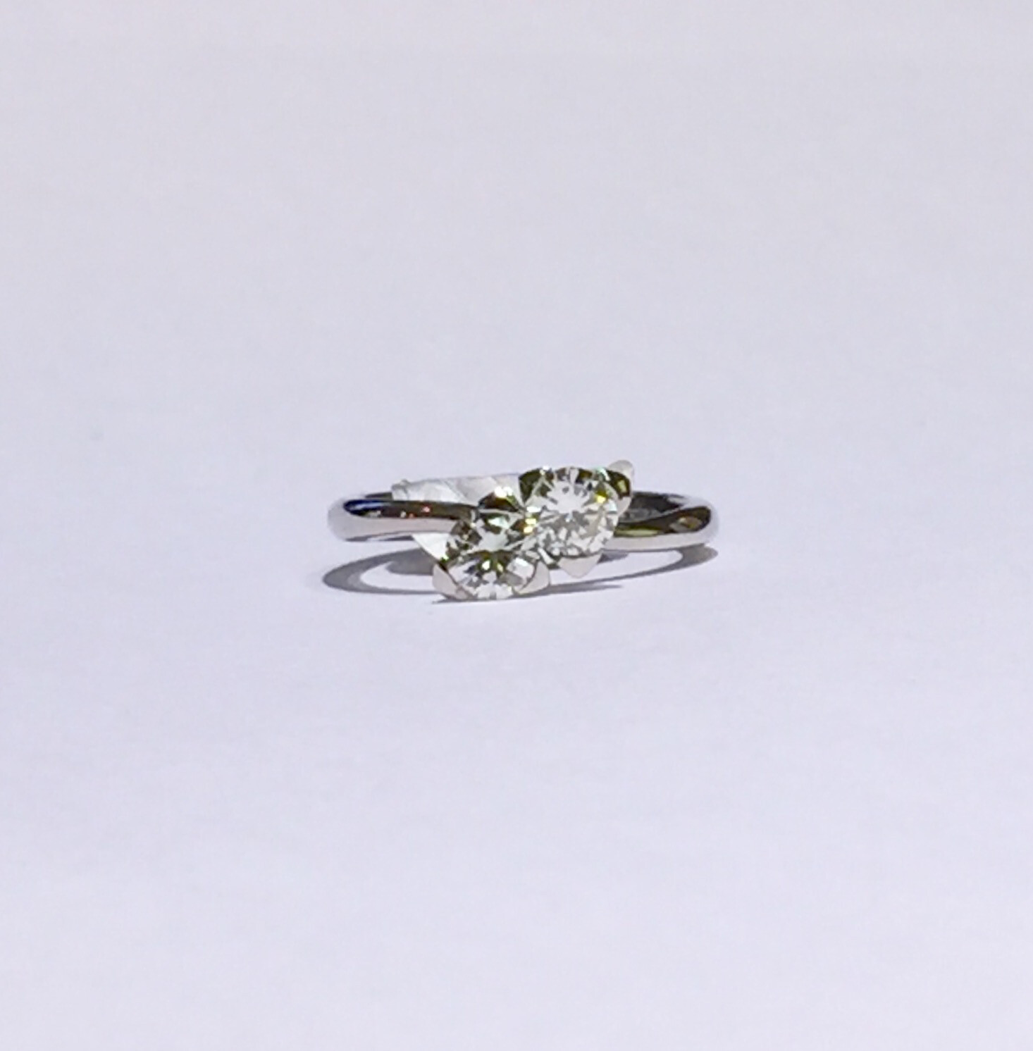 Platinum 2 diamond twist ring