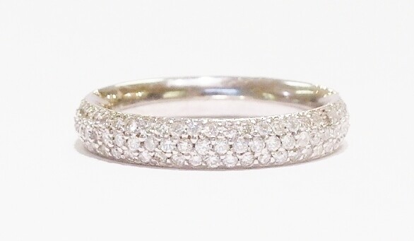 18ct white gold full set diamond band