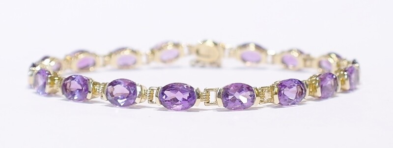 9ct gold amethyst bracelet