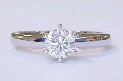 Platinum diamond solitaire ring