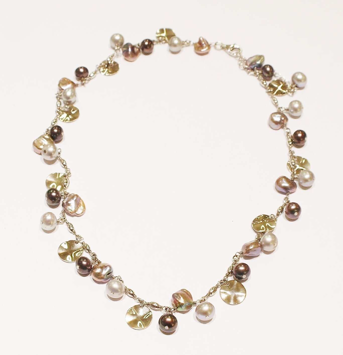Sterling silver pearl necklace