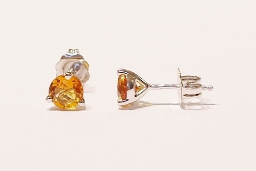 9ct white gold citrine earrings