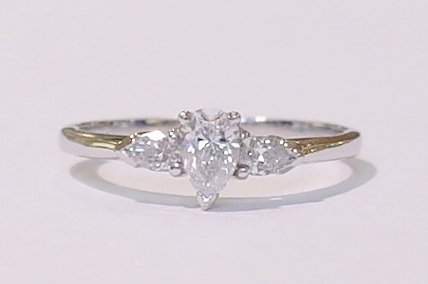 Platinum and diamond three-stone ring