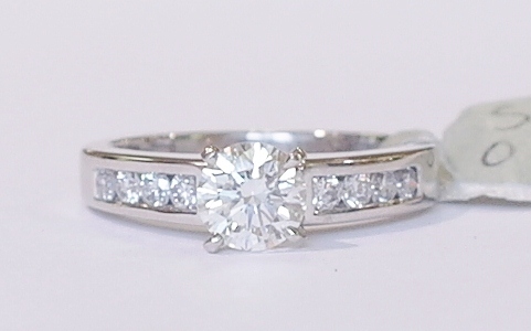 Platinum solitaire diamond ring