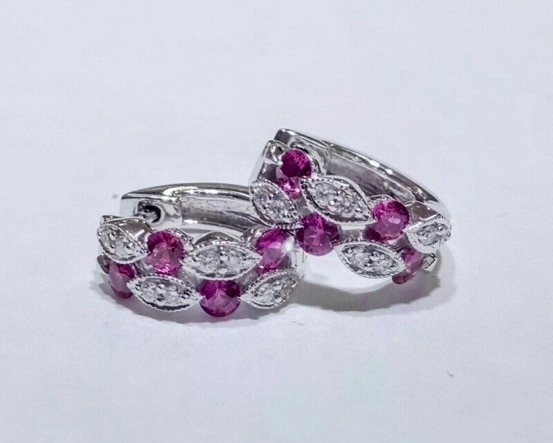 Ruby and diamond earrings