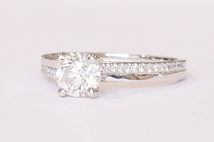 Platinum solitaire diamond ring