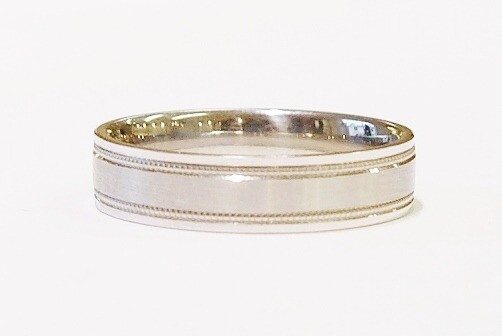 Platinum 5mm flat court band