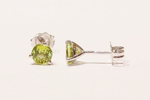9ct white gold peridot earrings