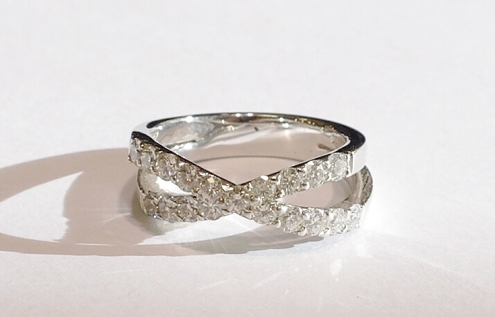 Platinum and diamond ring