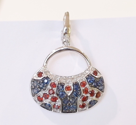 9ct white gold handbag charm