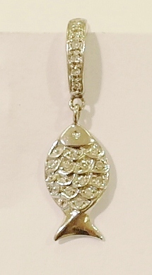 9ct white gold and diamond charm/pendant