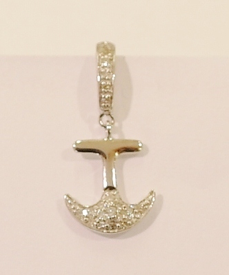 9ct white gold and diamond charm/pendant