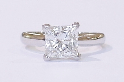 Platinum solitaire diamond ring