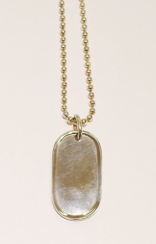 Sterling silver dog tag and chain