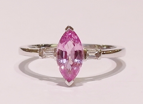 18ct pink sapphire and diamond ring