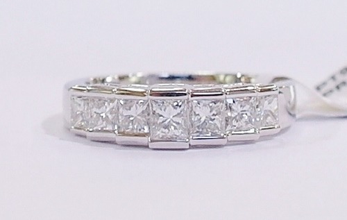 Platinum princess cut eternity ring