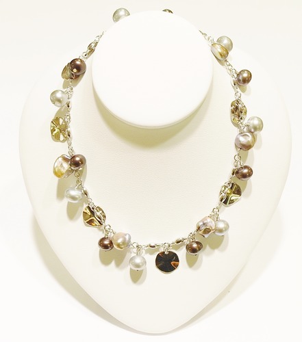 Sterling silver pearl necklet