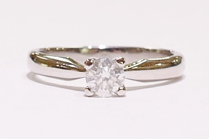 Platinum solitaire diamond ring
