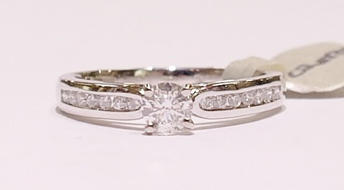 Platinum solitaire diamond ring