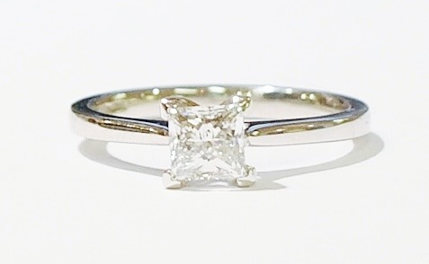 Platinum solitaire diamond ring