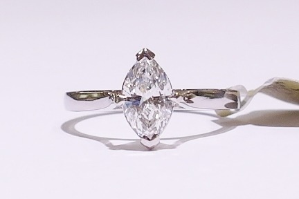 Platinum solitaire diamond ring