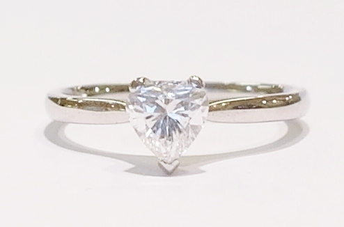 Platinum heart shape diamond ring