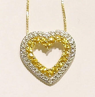 18ct yellow gold sapphire and diamond pendant