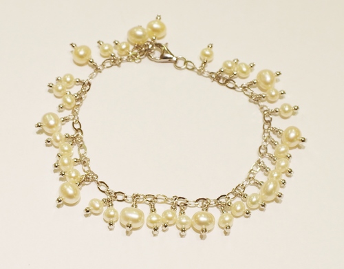 Sterling silver pearl bracelet