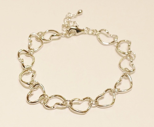 Sterling silver heart bracelet