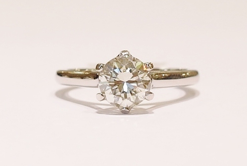 Platinum solitaire diamond ring