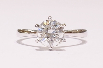 Platinum solitaire diamond ring