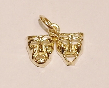 9ct yellow gold comedy and tragedy charm