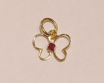 9ct yellow gold butterfly charm