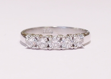 18ct white gold five-stone ring