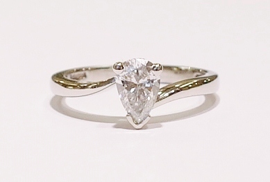 Platinum solitaire diamond ring