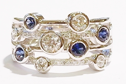 18ct white gold sapphire and diamond ring