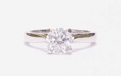 Platinum diamond solitaire ring