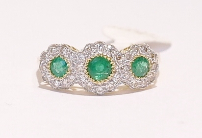 18ct emerald and diamond ring