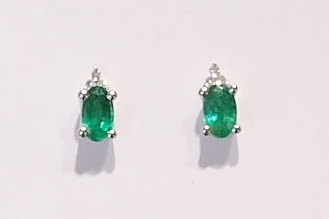9ct emerald and diamond earrings