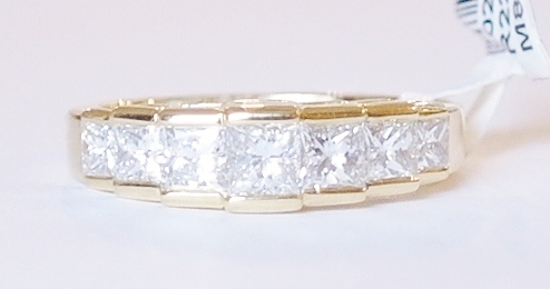 18ct yellow princess cut eternity ring