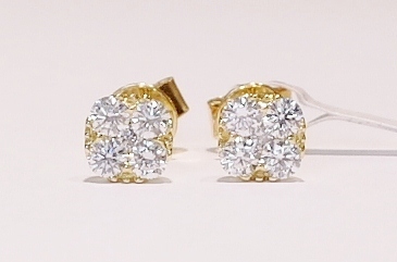 18ct yellow gold diamond earrings