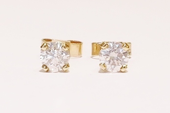 9ct yellow gold diamond earrings