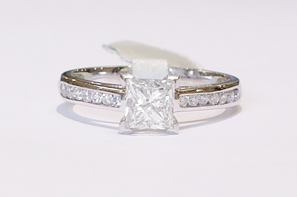 Platinum solitaire diamond ring